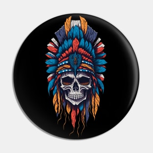 Native American Chief Skull Pin