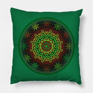 COLORS Of Christmas Snowflakes Pillow