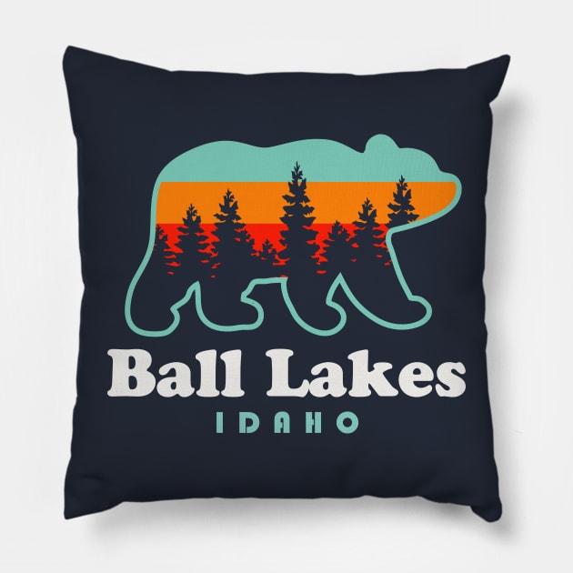Ball Lakes Idaho Pyramid Lake Trail Bear Pillow by PodDesignShop