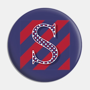 Old Glory Letter S Pin