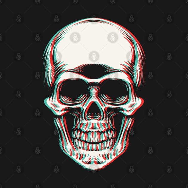 3D Effect Trippy Skull Face by CTKR Studio