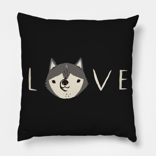 husky love Pillow by Louisros