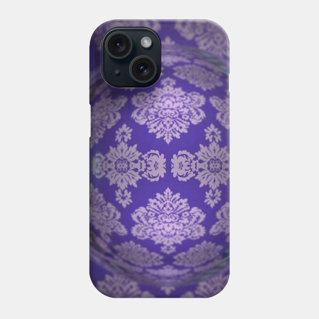 Purple Damask Wallpaper Print Pattern Phone Case by Moon Art