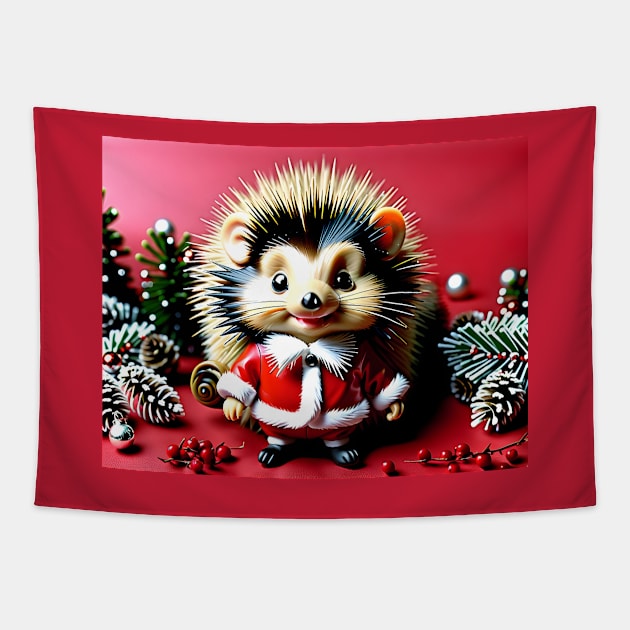 Santa Baby Porcupine Tapestry by rturnbow