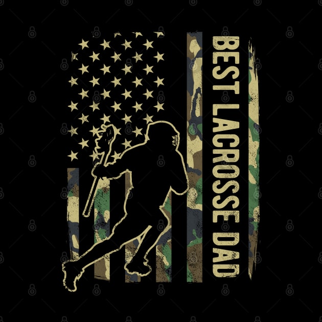 Lacrosse Dad Camouflage American Flag Fathers Day Gift by HCMGift