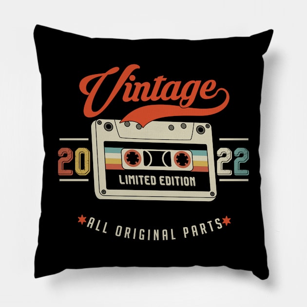 2022 Vintage - Limited Edition All Original Parts Pillow by Debbie Art