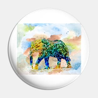 Design 37 Mosaic Elephant Pin