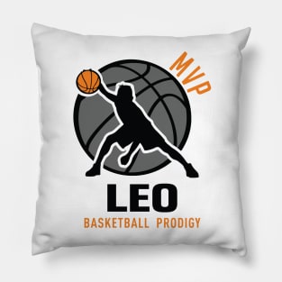 Leo MVP Custom Player Basketball Prodigy Your Name Pillow