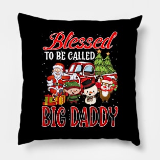 Blessed To Be Called Big Daddy Christmas Buffalo Plaid Truck Pillow