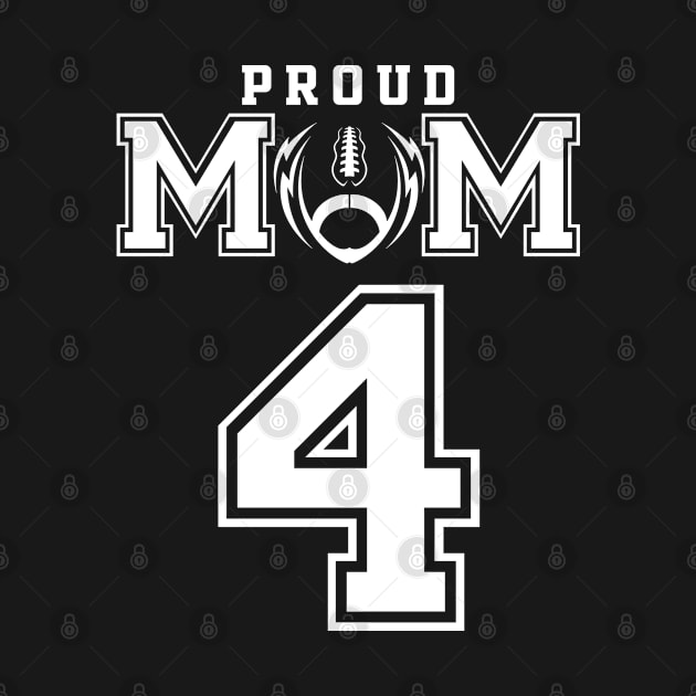 Custom Proud Football Mom Number 4 Personalized For Women by Just Another Shirt