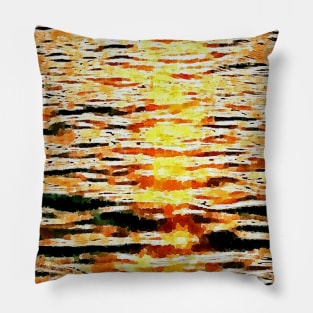 sunset glistening on water Pillow