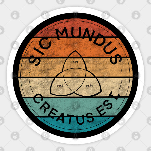 Retro Vintage Dark Time Zones Sic Mundus Creatus Est Dark Netflix Sticker Teepublic