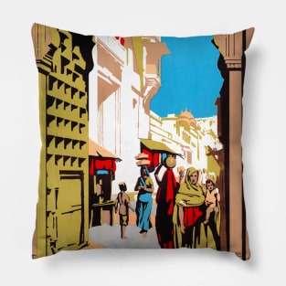 Vintage Travel Poster See India Pillow