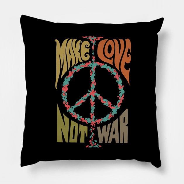 Make Love Not War Pillow by Sayana Thacker