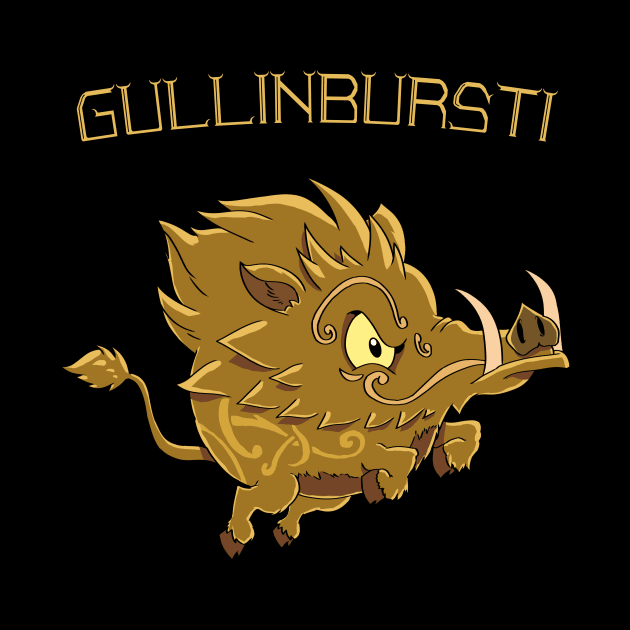 Golden Gullinbursti: A Mythical Design for a Legendary Journey by Holymayo Tee