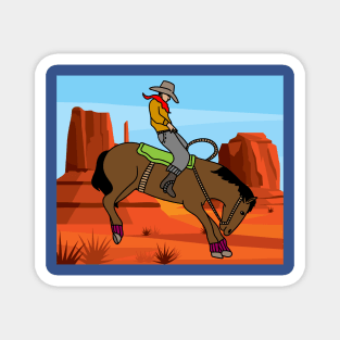 Rodeo Riding On A Horse Magnet