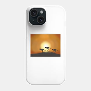 Kangaroos in the Australian Desert Phone Case