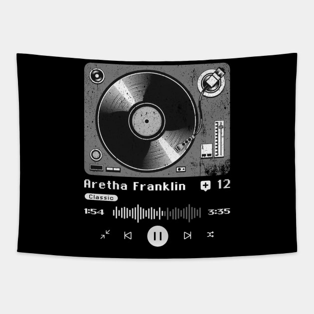 Aretha Franklin ~ Vintage Turntable Music Tapestry by SecondLife.Art