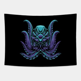 blue octopus monster Tapestry