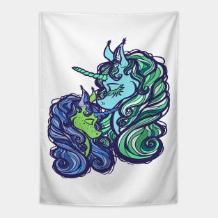 Mother's Day Unicorn w/ Son Tapestry