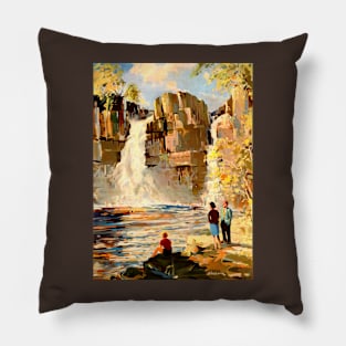 Vintage Travel Poster Artwork - Teesdale Pillow