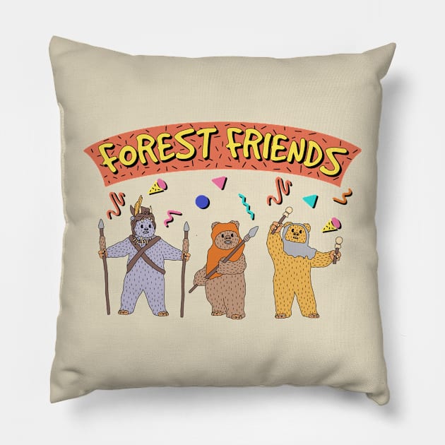 Forest Friends Pillow by Milasneeze