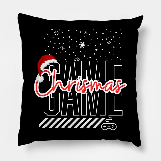 Video Game Controller Christmas Santa Hat Gamer Boys Xmas Pillow by click2print