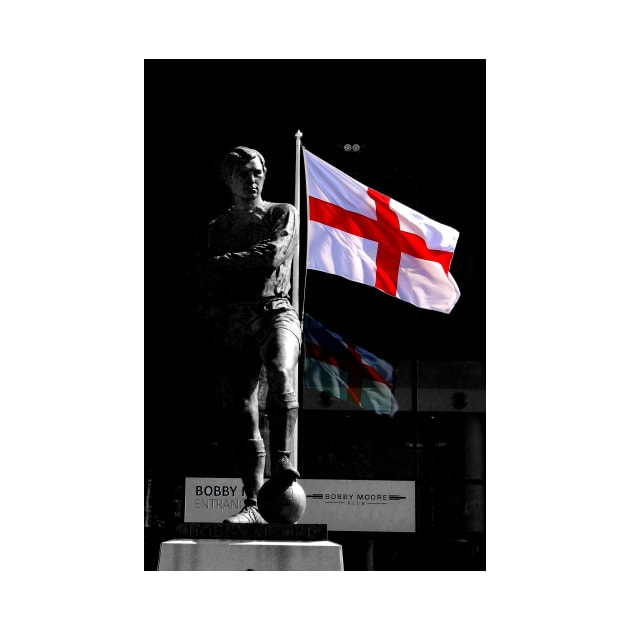 Bobby Moore Statue England Flag Wembley Stadium by AndyEvansPhotos