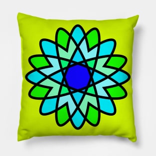 Green and Blue Flower - Flowers Pillow