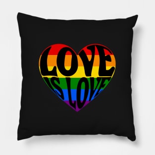 Love is love rainbow heart Pillow