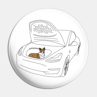 Corgi in a Tesla Model 3 Frunk Pin
