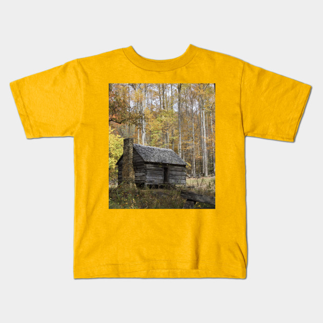 Smoky Mountain Rural Rustic Cabin Autumn View Autumn Kids T