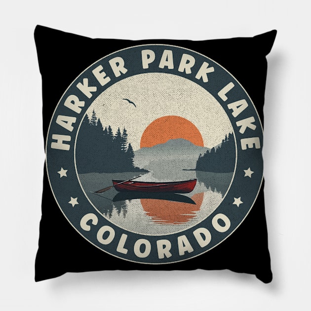 Harker Park Lake Colorado Sunset Pillow by turtlestart