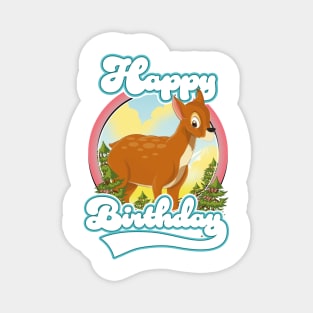 Happy Birthday Deer logo Magnet