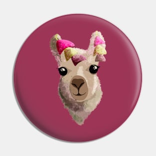 Cute Llama Illustration Pin