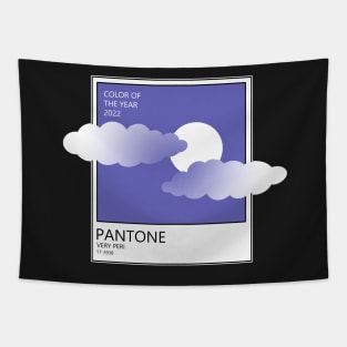 VERY PERI PANTONE Color. The moon behind the clouds(flat) Tapestry