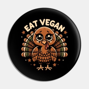 Whimsical Thanksgiving Turkey - Eat Vegan Pin