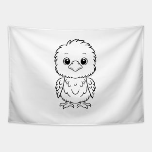 Cute Baby Eagle Animal Outline Tapestry