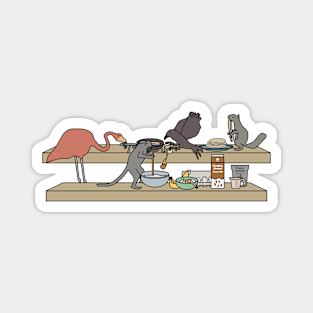 Pancake-making Animals Magnet