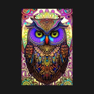 Owl Trippy Hippie Vibes 43 T-Shirt