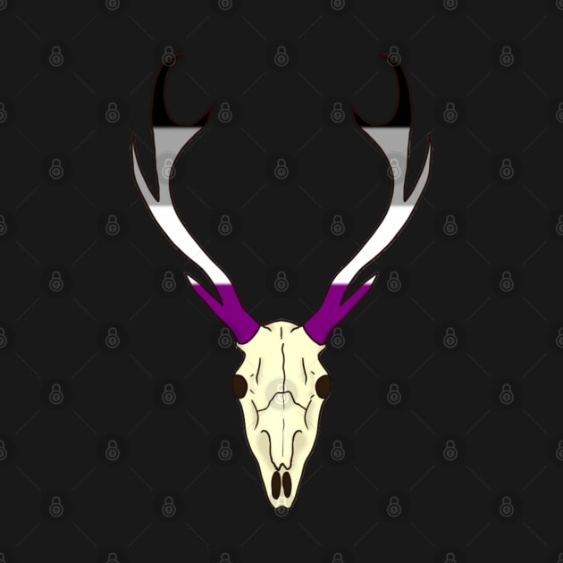 Asexual Pride Deer Skull by whizz0