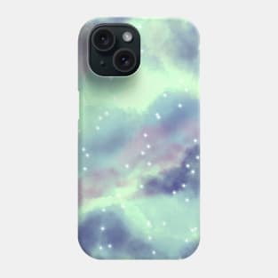 Blue Green Clouds Abstract Design Phone Case