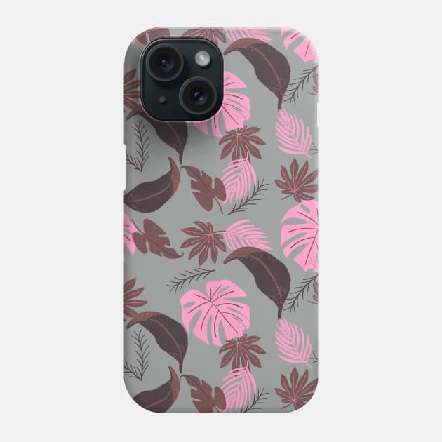 Tropical leaves pattern Phone Case by RosanneCreates