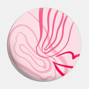 Modern Pink Gossip Kiss Abstract Art Pin
