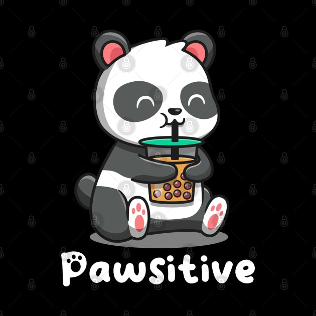 Pawsitive panda positive and cute by PositiveMindTee