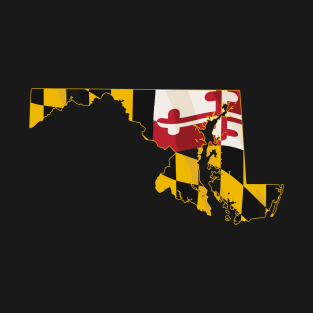 State of Maryland with Maryland flag embedded T-Shirt