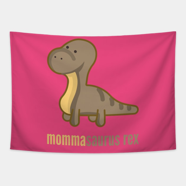 Mommasaurus Rex T-Shirt Dinosaur Family Shirts Tapestry by DoggyStyles