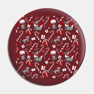 Cats gets Christmassy°red Pin