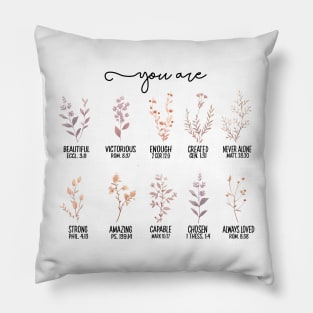 You Are Bible Verse Inspiration Bible Wild Flowers Christian 2 Pillow