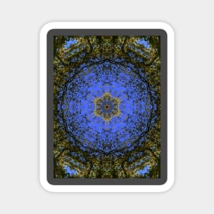 Blue Sky and Fall Foliage Textile Pattern Magnet